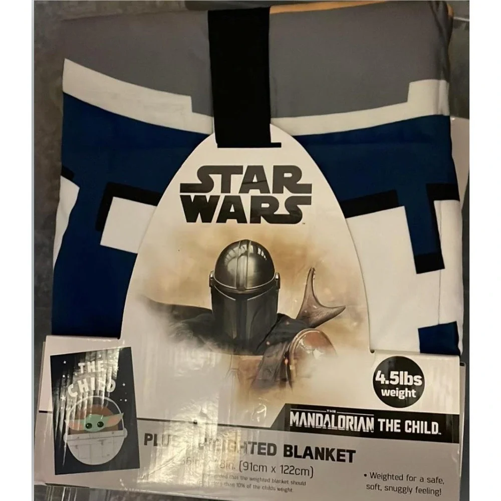 NWT Star Wars Mandalorian Grogu Plush 4.5 Lb Weighted Blanket 40